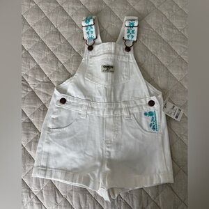 OshKosh B'gosh Kids White Overalls with Blue Accents